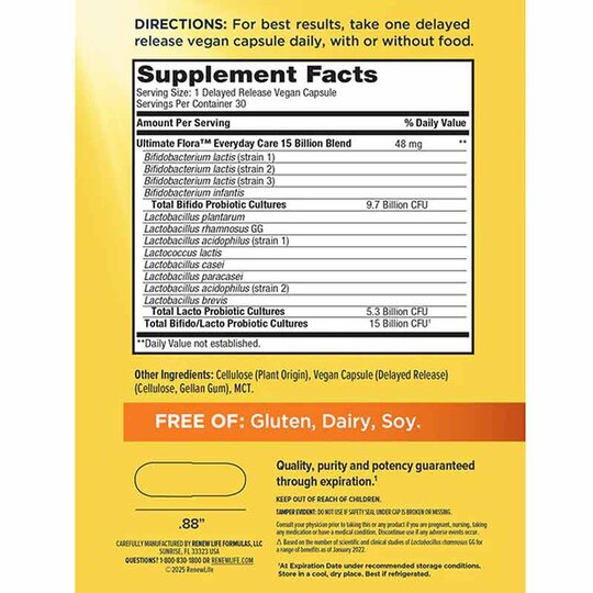 Ultimate Flora Probiotic 15 Billion Everyday Formula, RNL